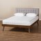 Baxton Studio Devan Light Grey Upholstered Walnut Wood King Size Platform Bed 163-10474 - alternate 10